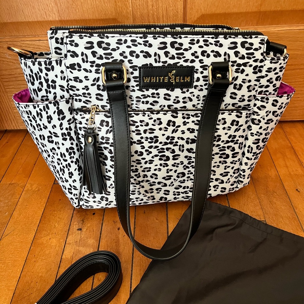 White Elm Leopard Print Tote - Black and White - Picture 11 of 12